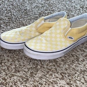 Yellow Checkered Slip-On Vans